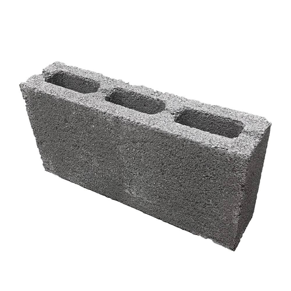 4 in. x 8 in. x 16 in. 3-Core Flush Ends Concrete Block BC082 - The ...