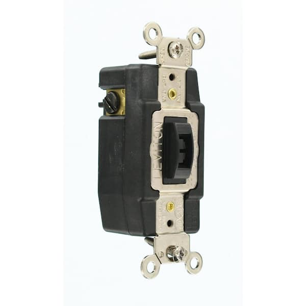 20 Amp Industrial Grade Heavy Duty Single Pole Double-Throw Center-Off Maintained Contact Locking Switch, Brown