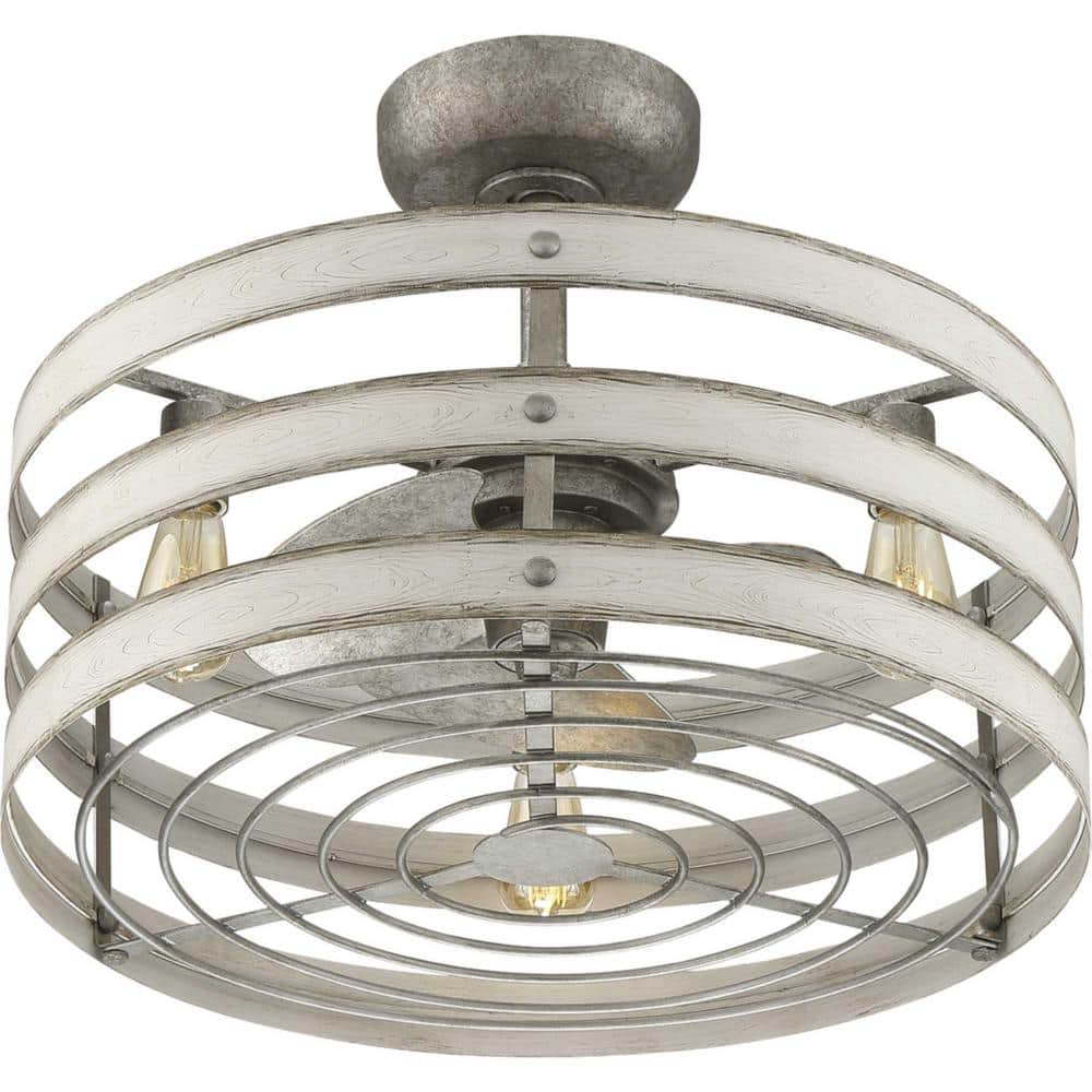 Gulliver Galvanized 24" Rustic Chandelier Ceiling Fan with Remote