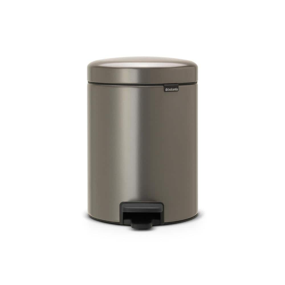 Brabantia NewIcon 1 Gal. Dual Compartment Platinum Step-On Recycling ...