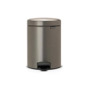 NewIcon 1 Gal. Dual Compartment Platinum Step-On Recycling Trash Can