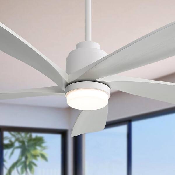 CEILING FAN LIGHT Fresa 本体　ホワイト 52 in. Smart Indoor White Ceiling Fan with Lights and Remote