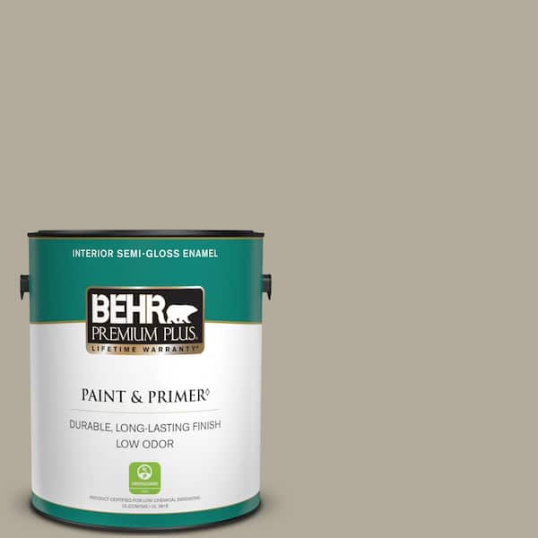 BEHR PREMIUM PLUS 1 gal. #ECC-47-1 Mountain Shade Semi-Gloss Enamel Low Odor Interior Paint & Primer