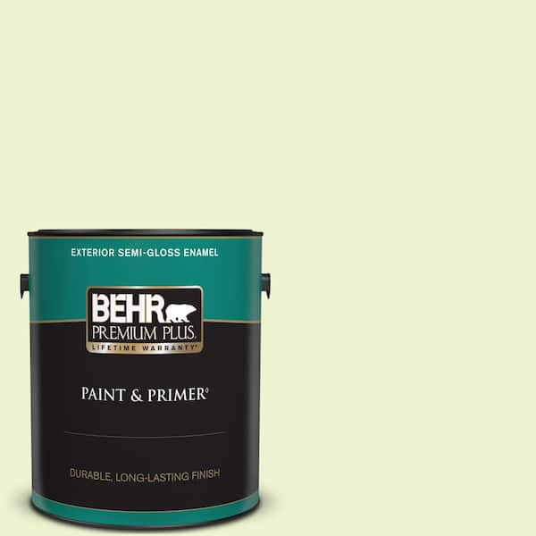 BEHR PREMIUM PLUS 1 gal. #420A-1 Green Shimmer Semi-Gloss Enamel Exterior Paint & Primer