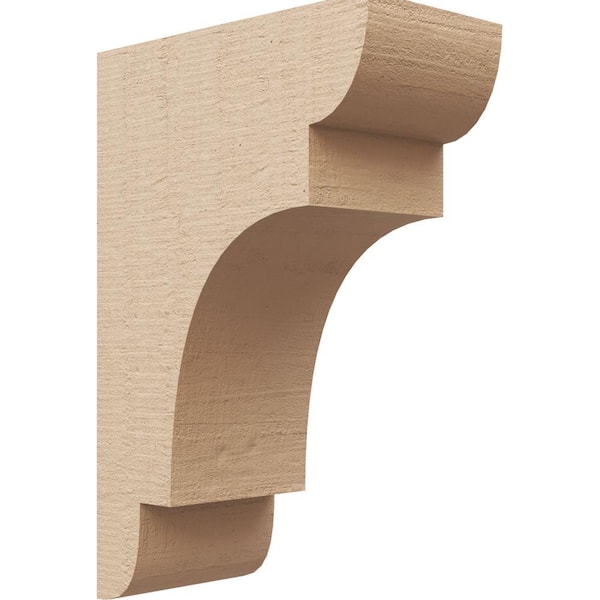 Ekena Millwork 4 in. x 12 in. x 8 in. Series 2 Classic New Brighton Rough Cedar Woodgrain Timberthane Polyurethane Corbel, Primed Tan