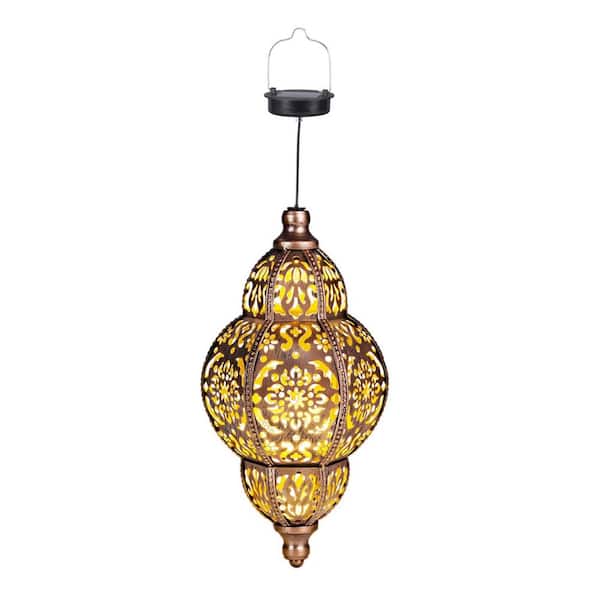 Hanging Solar Lanterns Outdoor Garden Decor Solar Lantern Metal Moroccan Yard Art