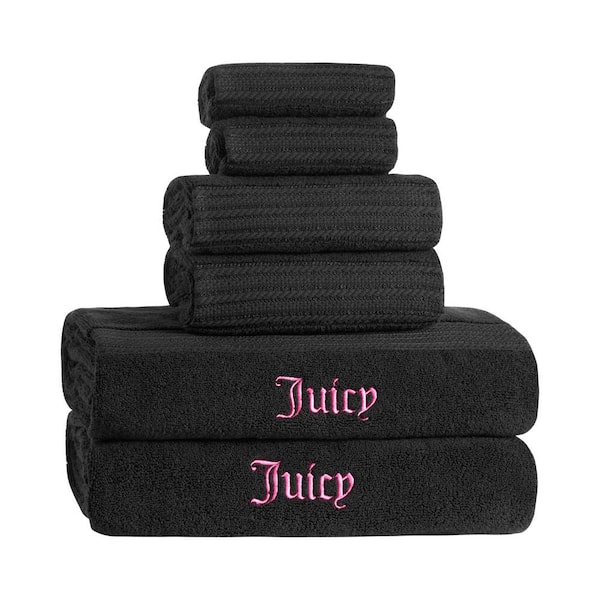 Juicy Couture Logo Love outlet Glam Luxury Bath Towels- Grey