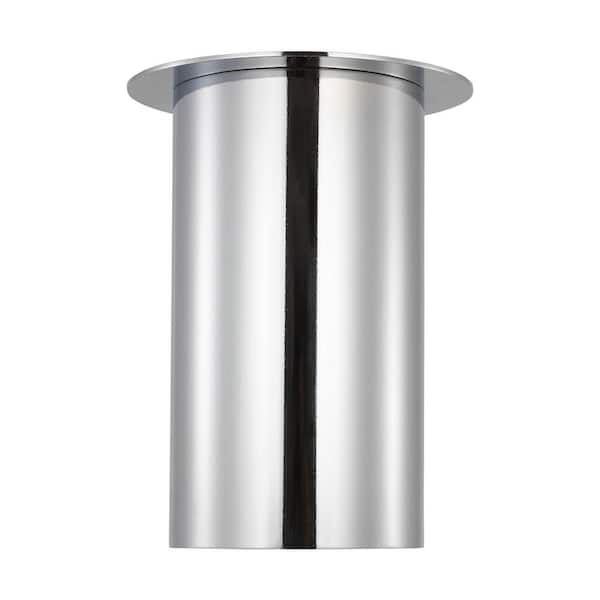 SCOTT LIVING Archer 5.5 in. 1-Light Chrome Small Flush Mount with Steel Shade and No Bulbs Included