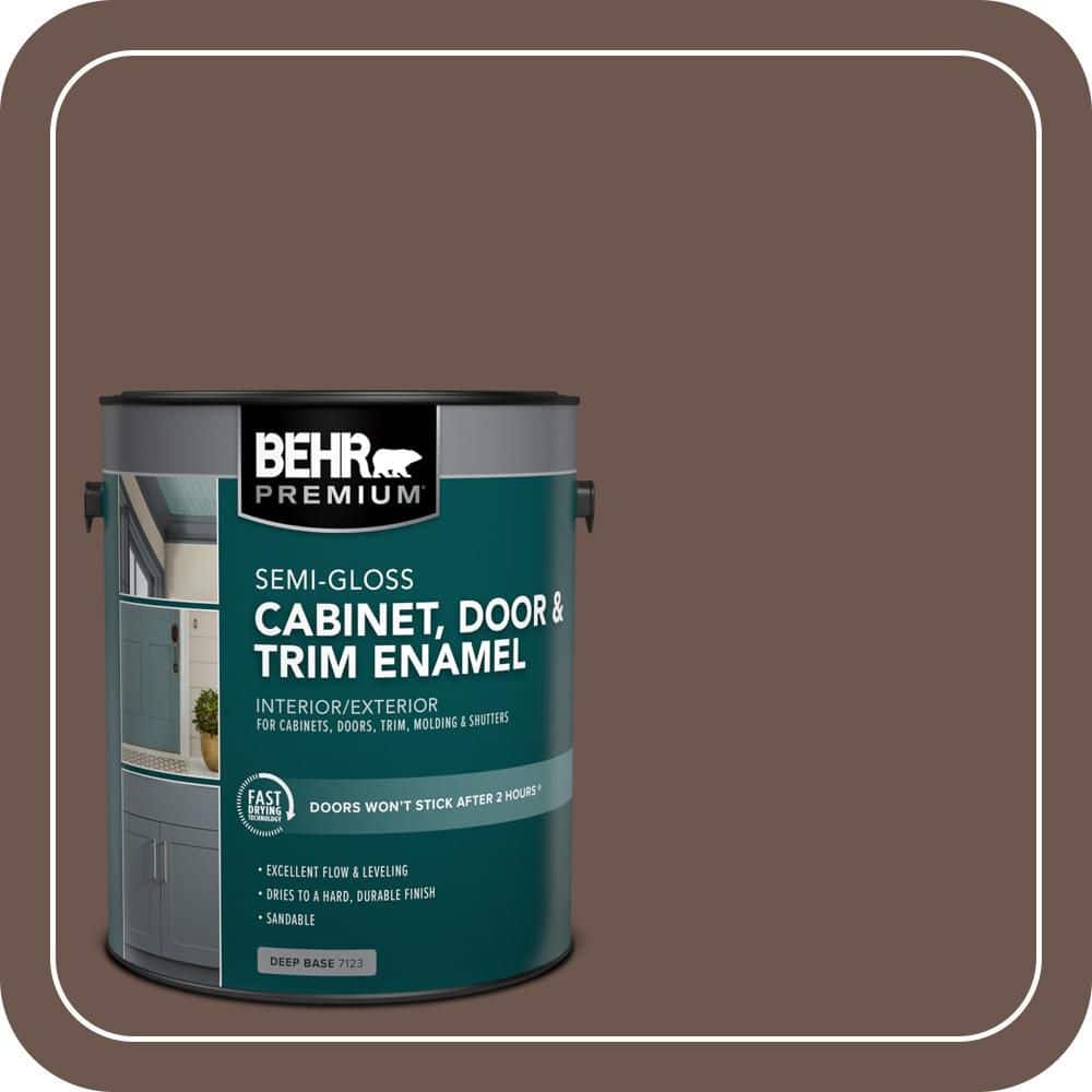 ブラウン　BRN BEHR PREMIUM 1 gal. #N170-6 Natural Bark Semi-Gloss Enamel