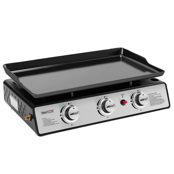 Royal Gourmet 24 in. 3-Burner Portable Table Top Propane Gas Grill Griddle in Black