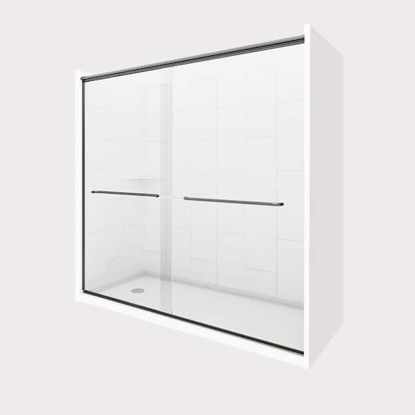 Anzzi Vasu 60 x 36 x 74 3-Piece DIY Friendly Alcove Shower Surround in White - SW-AZ8076