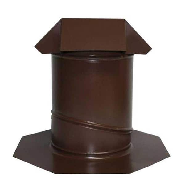 Gibraltar Building Products 8 in. Adjustable Pitch Galvanized Steel Pipe Flashing in Brown