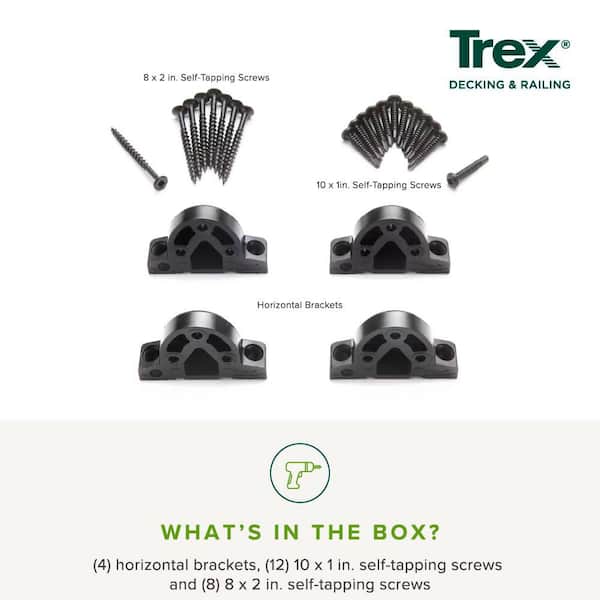 Trex 1-in x 6-in Enhance Railing Black Nylon Line Connector (4-Pack)