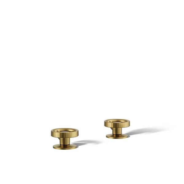 Components Deck-Mount Bath Faucet Handles in Vibrant Brushed Moderne Brass
