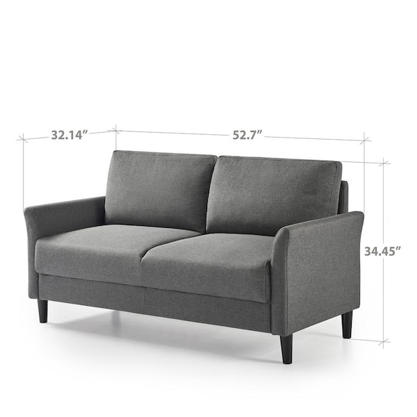 Zinus Jackie 2-Seat Dark Grey Upholstered Loveseat USSJCF-2DG