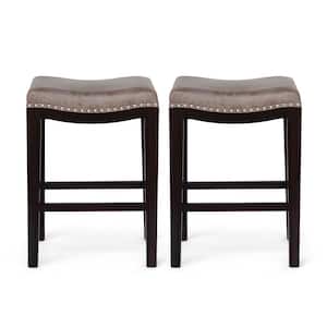Tiffin 26 in. Grey Upholstered Counter Stool (Set of 2)