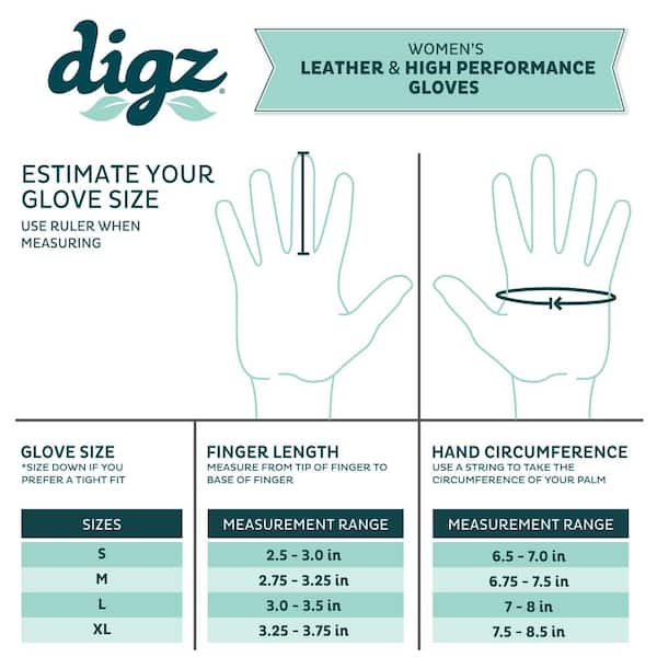 Digz - Women's Large Long Cuff Garden Gloves