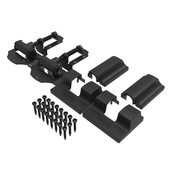 Barrette Outdoor Living 8.937 in. x 5 in. Heavy Duty Modern Gate Hinge Pair - SS