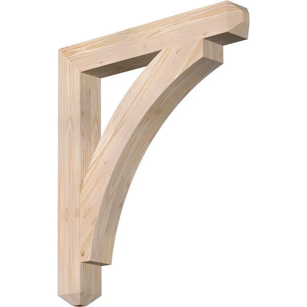 Ekena Millwork 3.5 in. x 30 in. x 26 in. Douglas Fir Thorton Craftsman Smooth Bracket