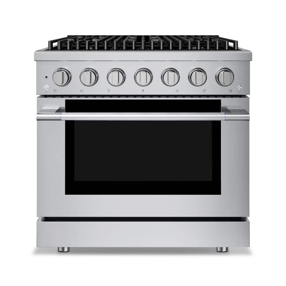 HausPro 36 in. 6 Burners Gas Range in Stainless Steel with 20,000 BTU and Convection Oven with 5 Rack Positions price history on PriceWatchPro