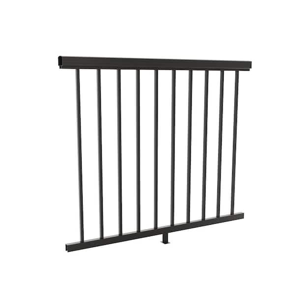 42 in H x 4 ft. W Matte Black Aluminum Deck Railing Pre-Assembled Panel for 42 in. High System