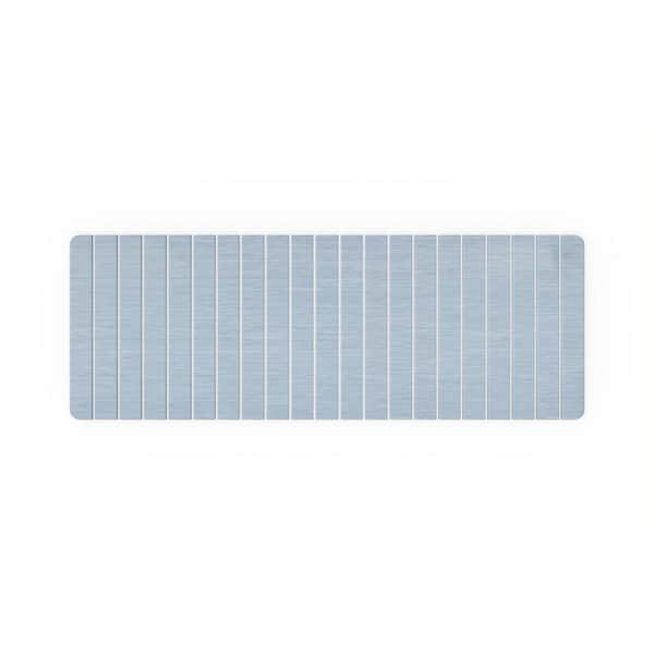 castellousa 58 in. x 21 in. Quick Dry Extra Large Slatted Manor Blue Rectangle Diatomite Bath Mat
