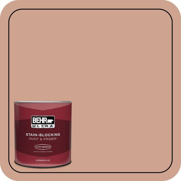 BEHR ULTRA 1 qt. #230F-4 Autumn Malt Extra Durable Flat Interior Paint & Primer