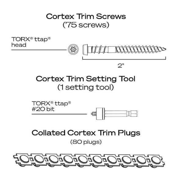 FastenMaster Cortex for Royal Trim 2 mm White Hidden Deck Fastener (75-Pack)