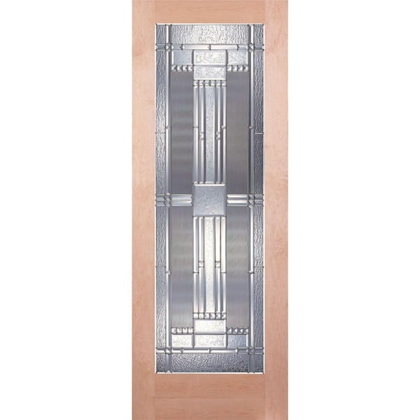 Feather River Doors 24 in. x 80 in. 1 Lite Unfinished Maple Preston Zinc Woodgrain Interior Door Slab