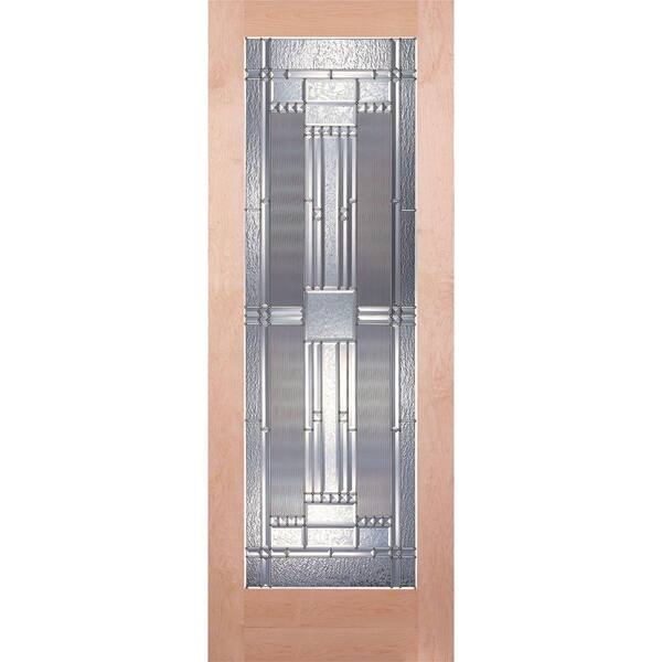 Feather River Doors 30 in. x 80 in. 1 Lite Unfinished Maple Preston Zinc Woodgrain Interior Door Slab