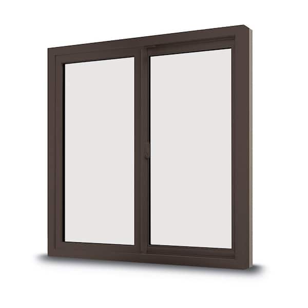 100 Series 47.5 in. x 59.5 in. Dark Bronze Active Left Gliding Composite Window w/Dark Bronze Int & Hardware Low-E Glass