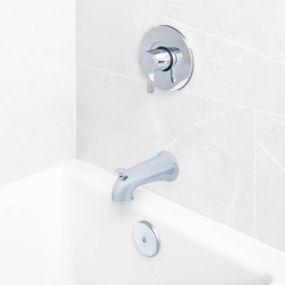 Chrome 6 Inch Tub Spout with Pull Up Diverter