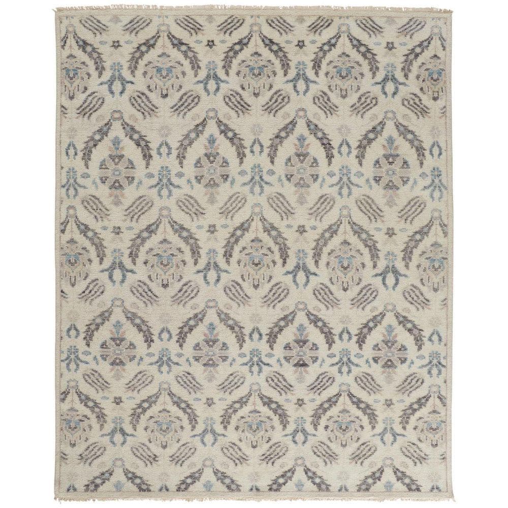 HomeRoots Gray and Ivory Floral 10 ft. x 13 ft. Area Rug 2000513098 ...