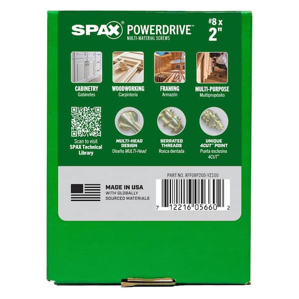 SPAX #8 x 2 in. PowerDrive Interior T25 T-Star Flat Head