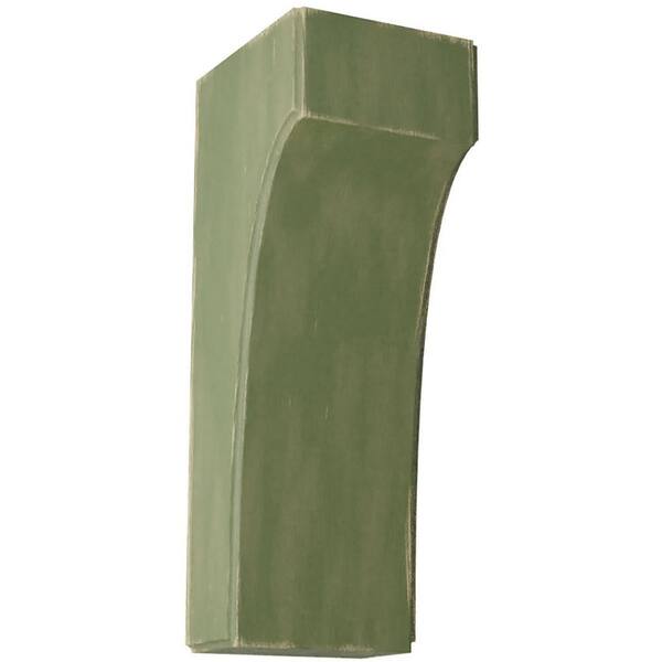 Ekena Millwork 3-1/2 in. x 10 in. x 4 in. Restoration Green Clarksville Wood Vintage Decor Bracket