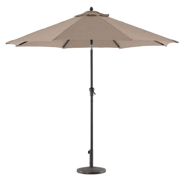 Royal Garden 9 ft. Aluminum Market Crank and Tilt Patio Umbrella in Tan