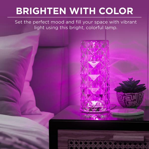 8.5 in. Crystal Indoor Touch Table Light Rose LH-ML001-999 - The