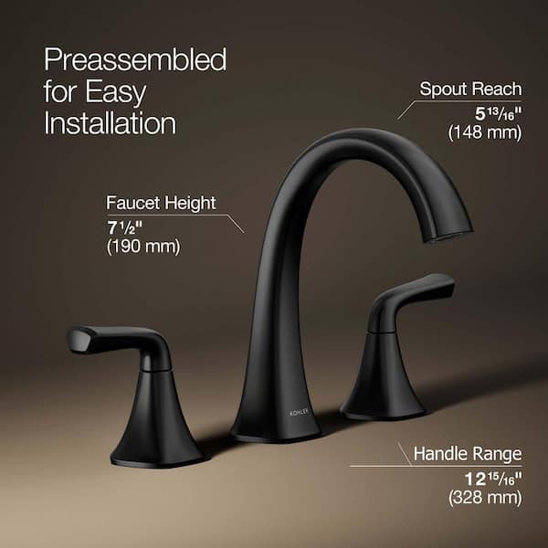 KOHLER Sundae 8 in. Widespread Double Handles Bathroom Faucet in