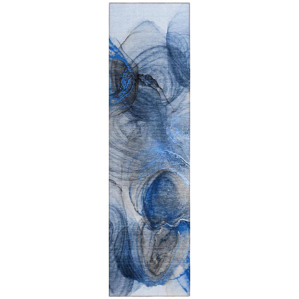 Ivory Blue and Gray 2 ft. x 8 ft. Abstract Indoor / Outdoor Area Rug price history on PriceWatchPro