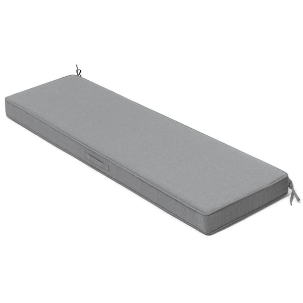 1-Piece 18.5 in. x 59 in. Rectangular Outdoor Bench Cushion in Light Gray