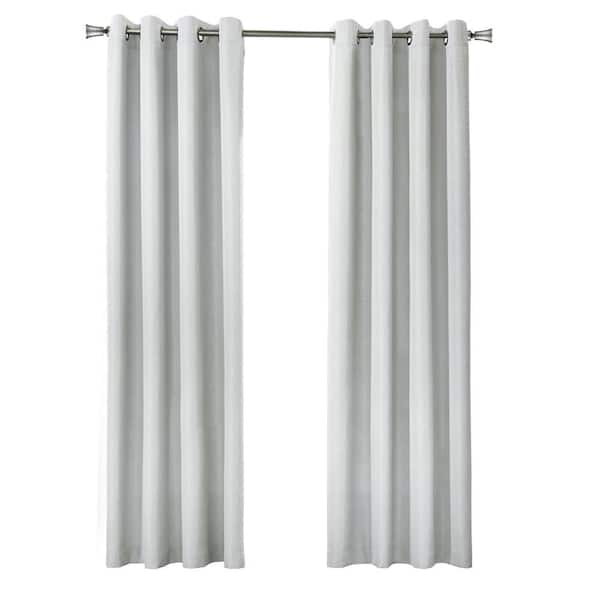 Unbranded Marissa Light Grey Polyester Textured 52 in. W x 63 in. L Grommet Indoor Blackout Curtain (Single Panel)
