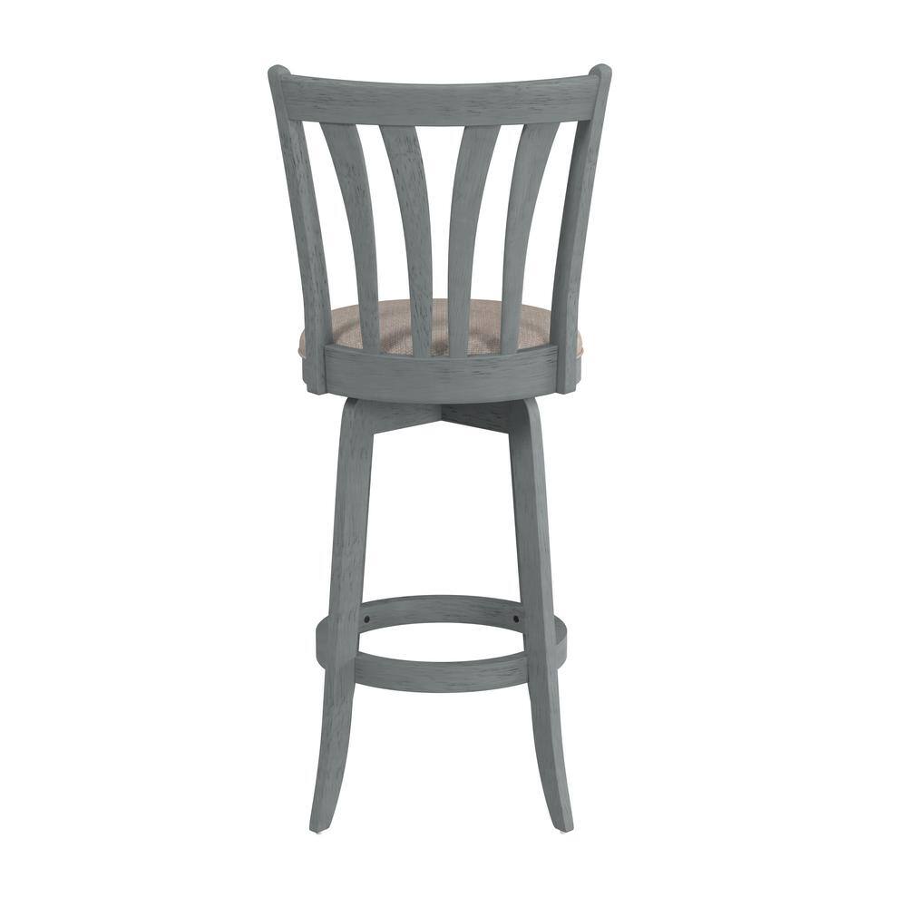Savana 30" Blue Wirebrush Cream Swivel Wood Barstool
