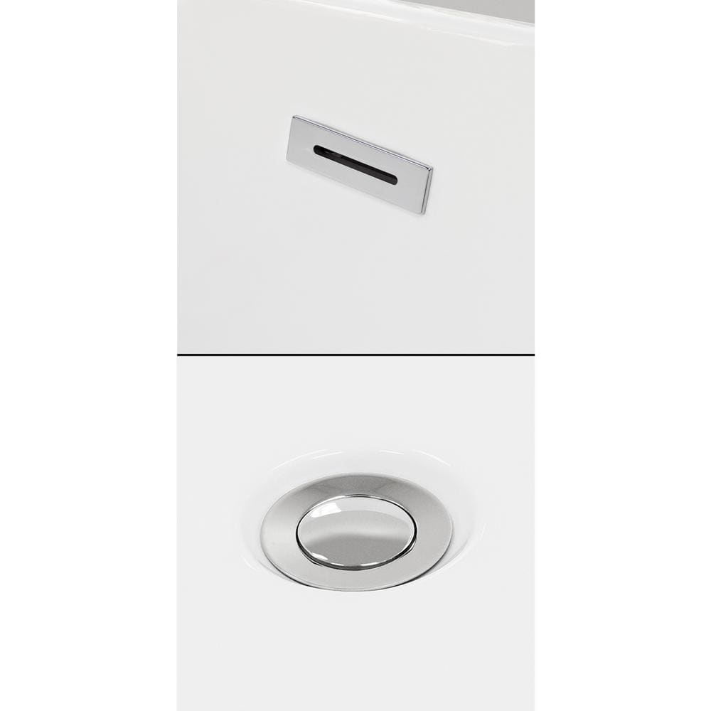 Dorrit 60" White Acrylic Freestanding Soaking Bathtub with Polished Chrome Faucet