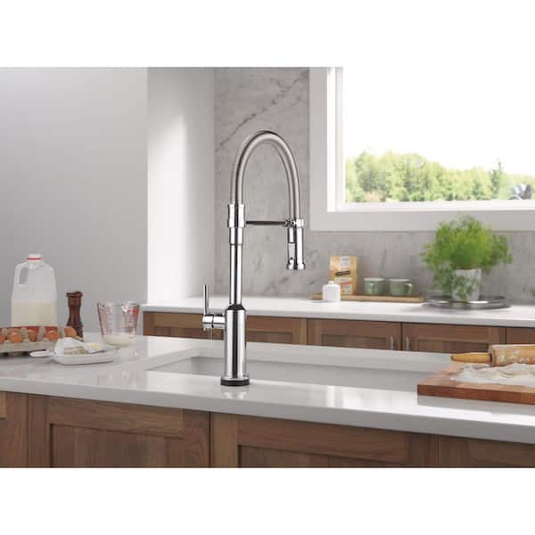 Cordova Touch2O Spring Spout Chrome 21.50 in. H Pull Down Sprayer Kitchen Faucet with 360° Swivel Spout
