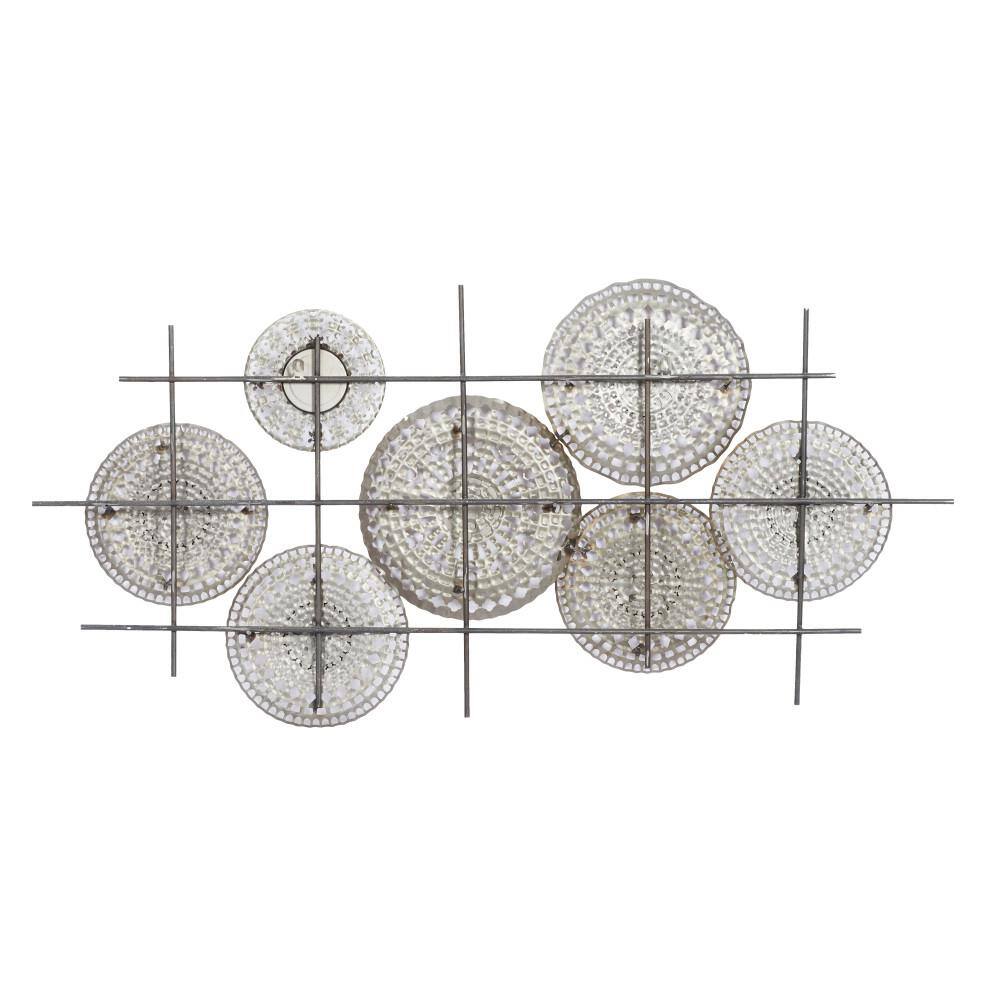 Bronze Metal Abstract Wall Sculpture with Mirrored Accents