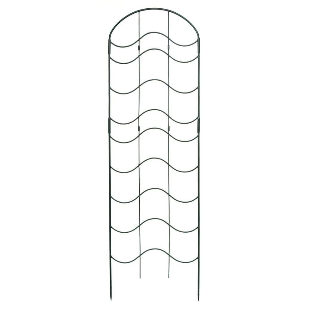 ACHLA DESIGNS Waves Trellis Gardening Tool, 77 in. Tall, Black Powder ...