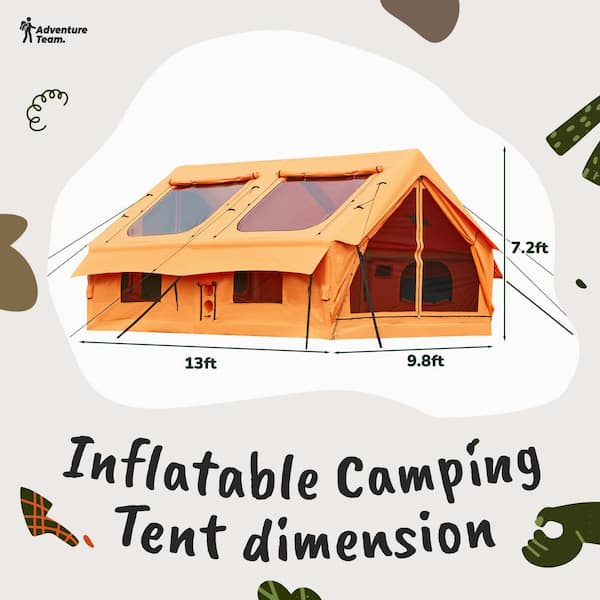 10 ft. x 13 ft. Inflatable Camping Tent, Waterproof and
