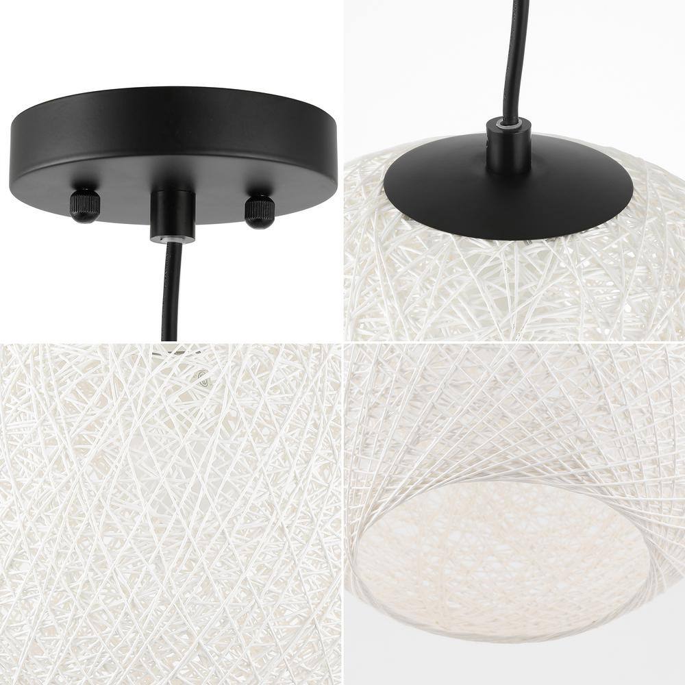 Lacey 16" White Bohemian Globe LED Pendant Light