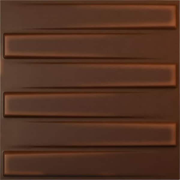 Ekena Millwork 19 5/8 in. x 19 5/8 in. Keyes EnduraWall Decorative 3D Wall Panel, Aged Metallic Rust (Covers 2.67 Sq. Ft.)