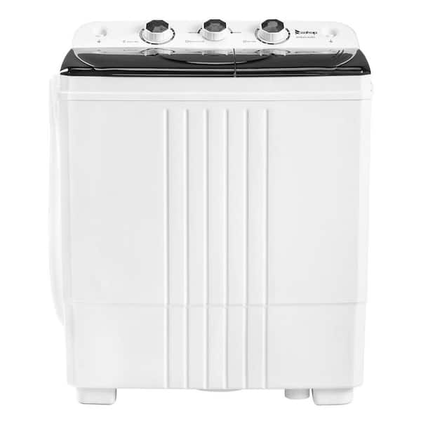 3.2 cu ft. Portable Top Load Washer Semi-Automatic Washing Machine with Drain Pump in White